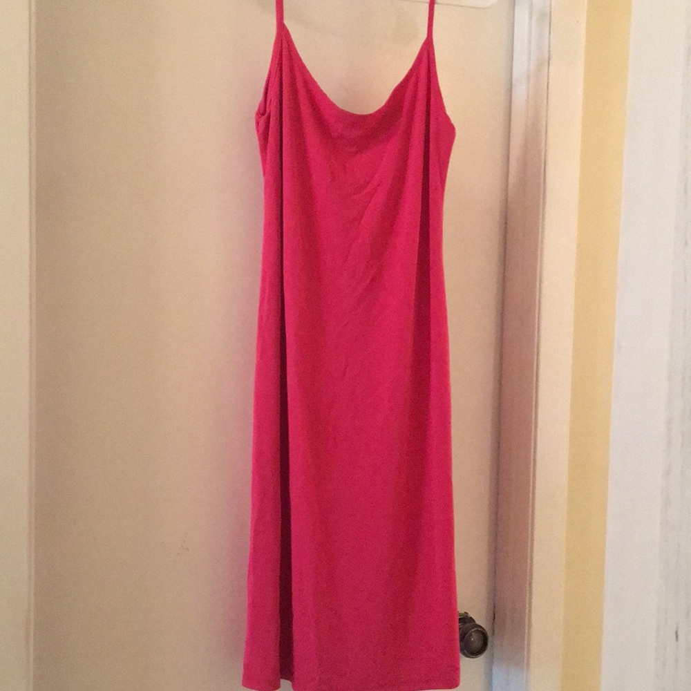 Ann Taylor Loft pink thin strap flowy dress